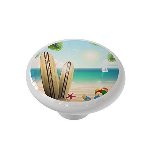 Gotham Decor Summer Surfboard Beach Ceramic Drawer Knob