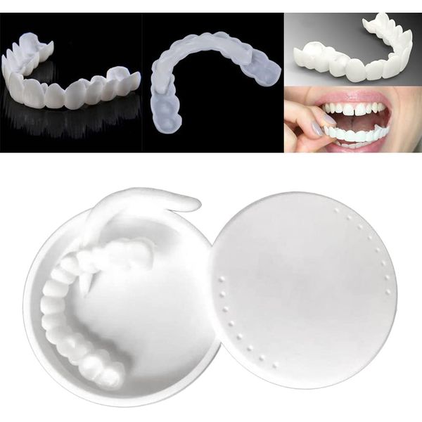 Dentures Confident Smile Comfortable Flex White Teeth Dentures False Teeth Cosmetic Veneers for Men and Women Smile False Teeth Covers 10PCS