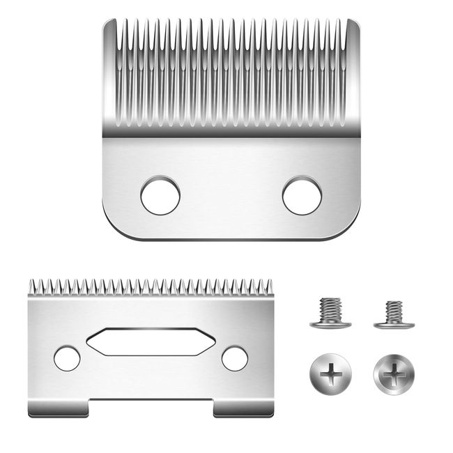 Blades for Wahl Precision Replacement Blades Compatible with Wahl MC3 Replacement Blades,2 Hole Clipper Blade Compatible with Wahl Clipper Blades Replacement,with 2 Pairs Screws.