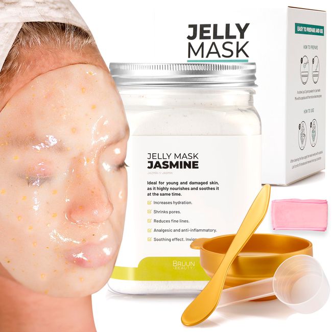 BRÜUN – Peel-Off-Jelly-Maske, Premium-Qualität, modellierendes Jazmine-jar-Maskenpulver für Gesichtsmaske, ideal für Kosmetikerinnen, Spa-Hautpflege, Hydro-Gesichtsmaske