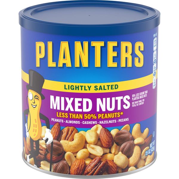 Planters Mixed Nuts, Mixed Nuts (Lightly Salted), 15 Ounce (Pack of 3)