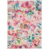 Linon Washable Gatlin Polyester 3'x5' Rug in Raspberry Red