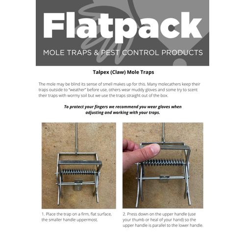 The Flat Pack (Foxup) Ltd 3 Genuine Talpex Professional Mole Catching Claw Mole Traps Pest Control Mole Trap Quick Effective Mole Control
