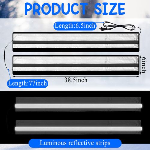Briwooody 2 Pcs Water Pipe Heat Blanket 38.5" x 6" Water Pipe Heat Tape Antifreeze Cover for Hose Constant Temp Aluminum Foil Reflective Strip Heating Cable for Metal Plastic Pipe 110V Max Temp 60˚