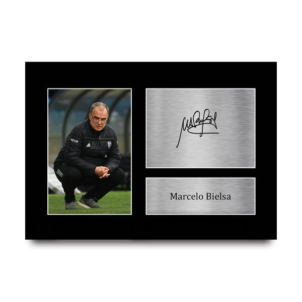 HWC Trading A4 Marcelo Bielsa Leeds United Gifts Printed Signed Autograph Picture for Football Fans and Supporters