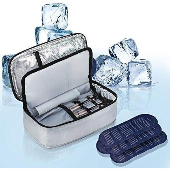 Insulin Cooler Travel Case with 4 Ice Pack and Insulation Liner for Diabetic Org