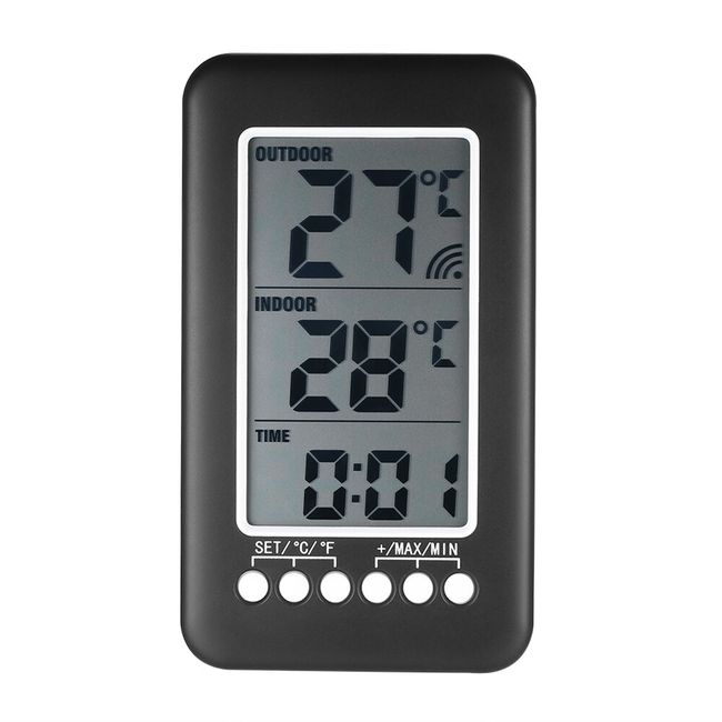 LCD ?/? Digital Wireless Indoor/Outdoor Thermometer Clock Temperature Meter  With Transmitter 