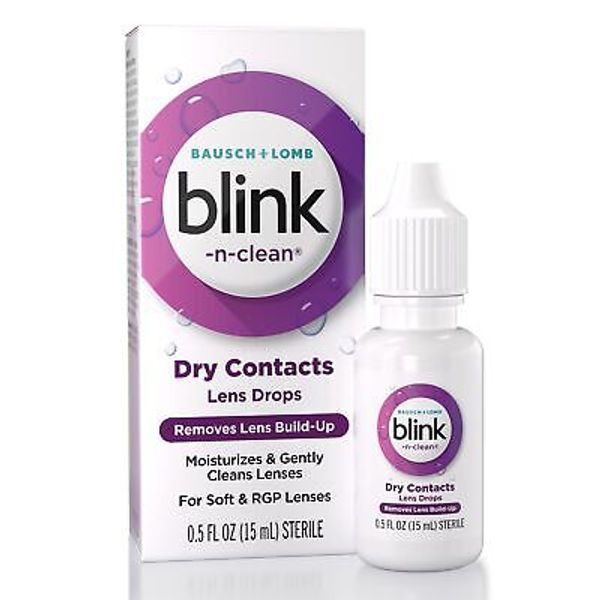 Blink-N-Clean Lens Drops, Rewetting Drops for Contact Lenses, Instant Dry Len...