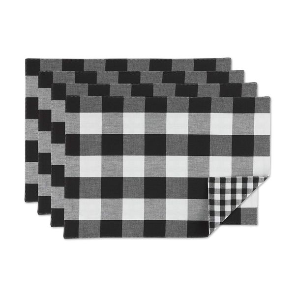 DII Placemat Set, Cotton, Black