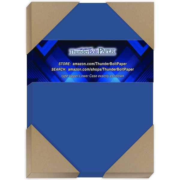 50 Bright Royal Blue 65# Cardstock Paper 5" X 7" (5X7 Inches) Photo|Card|Frame Size - 65Cover/45Bond Light Weight Card Stock - Bright Printable Smooth Paper Surface