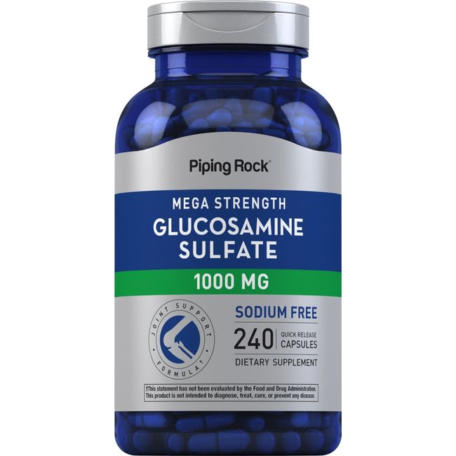 Glucosamine Sulfate 1000 mg | 240 Capsules | Mega Strength | by Piping Rock