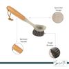 Kitchen Cleaning Tools Set, 2 Pack (Dish Brush with Bamboo Handle and Squeegee with Bamboo Handle)