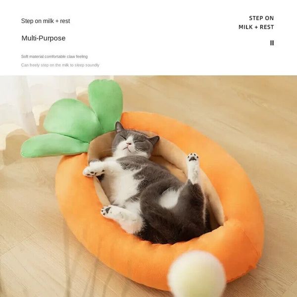 Pet Bed Carrot Shaped Nest Cat Sofa Bed With Removable Washable Cushion Cat Dog