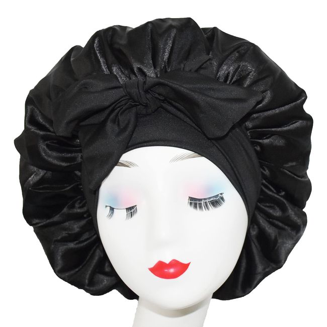 Satin Bonnet Silk Hair Bonnets for Black Women Curly Hair Wrap for Sleeping  C 