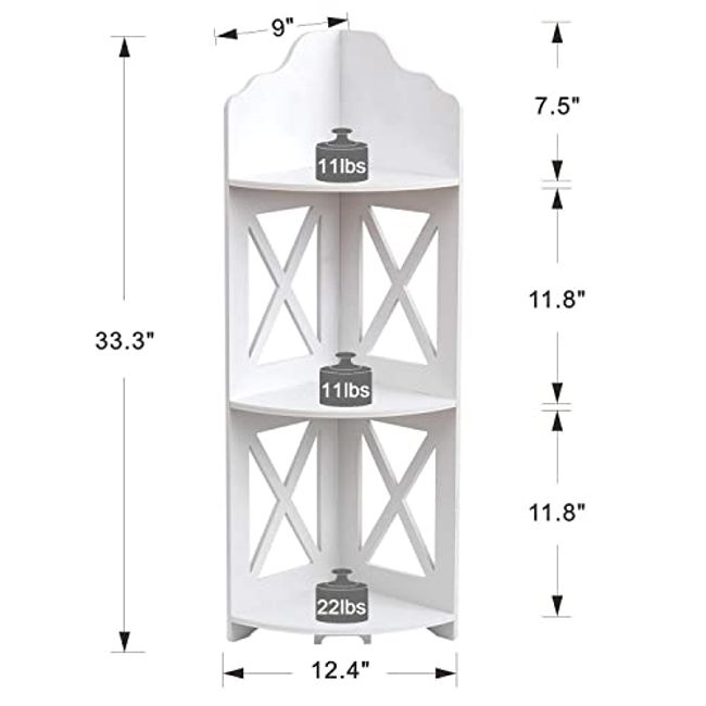 Lenape 170301 Corner Shelf Ceramic White Small 3.5 in. x 3.5 in