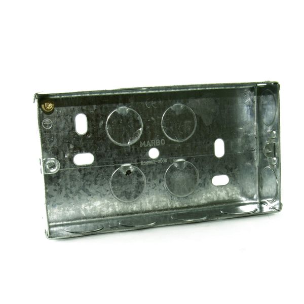 CDL Micro Double Electrical Metal Back Box/Pattress Box 25mm Deep - 2 Gang - SILVER