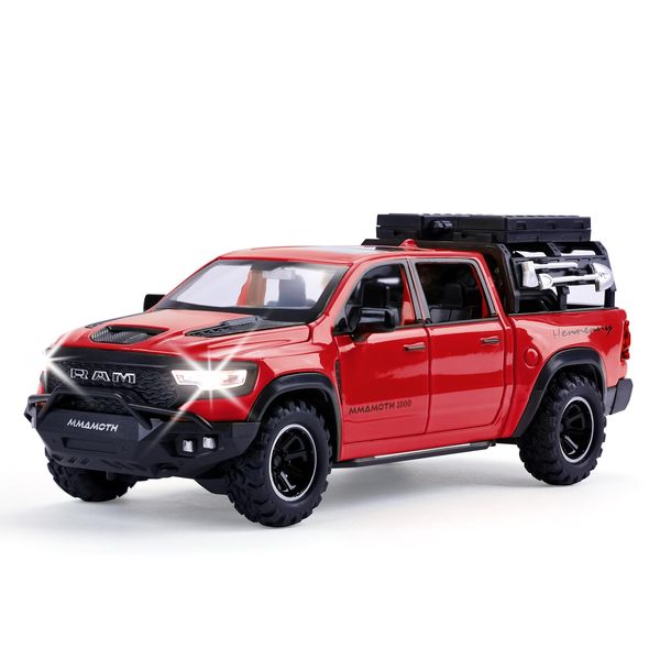 Toy Dodge Mammoth Pickup Truck Model Car Vehicle Toy for Kids Boys 3+ Years, Diecast Metal Truck with Sound and Light, 1:32 Alloy Toy Truck for Kids Birthday Gift and Model Collection