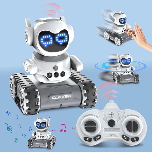 DLAGOMLIFE Remote Control Robot with LED and Music,Rechargeable Walkie Talkie Robot Toys for Kids, Auto-Demonstration Robot with Gesture Sensing,Birthday Gifts for Children.