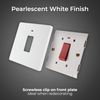 BG Electrical Cooker Control Switch Unit with LED Power Indicator, Single Plate, Double Pole, Screwless, Evolve, Pearlescent White, 45A, PCDCL74W