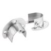 Lemfema Closet Pole Socket Pipe Socket Stainless Steel Fixed U Shape Holder with Screws 4 Pack (Silver, 25mm)