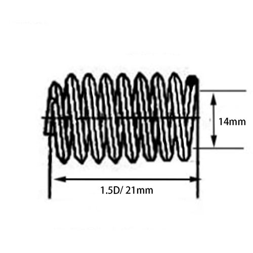 M14 x 2mm x 1.5D Helicoil Wire Inner Thread Inserts, Coiled Wire Helical Screws, 304 Stainless Steel, Metric, 14Pcs