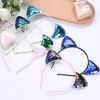 6 PCS Reversible Sequin Cat Ears Headband Hair Bands Hoops Cosplay Props Hair Accessories for Women Girls Children Multicolor