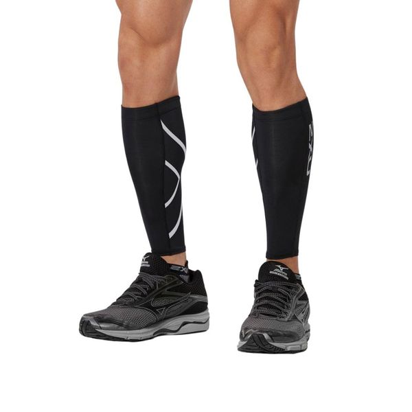 2XU Unisex Compression Calf Guard UA1987 - Black/Black, Small