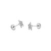 9ct White Gold Children's Stars Earrings