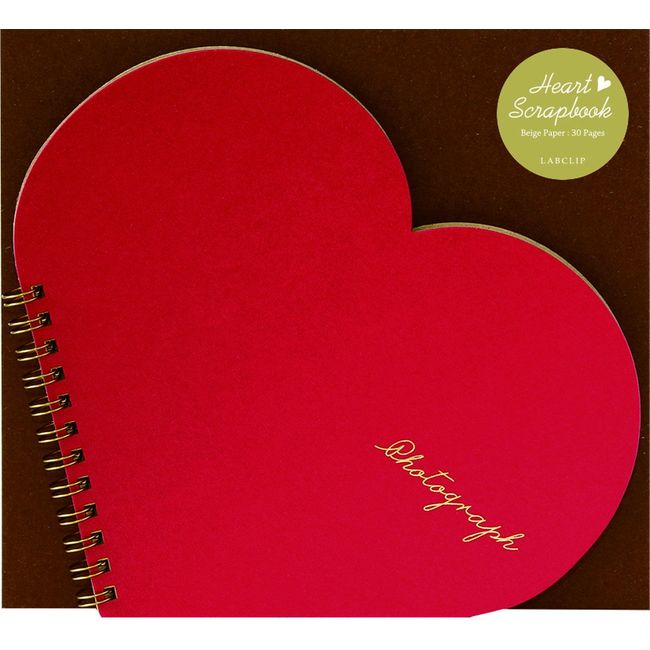 Lab Clip Scrapbooking Heart , red