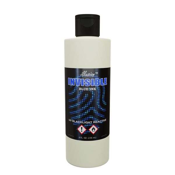 UV Reactive Black Light Invisible Ink (8 Fl Oz, Blue)