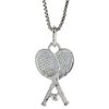 Sterling Silver Tennis Racket Pendant, 3/4 inch Tall