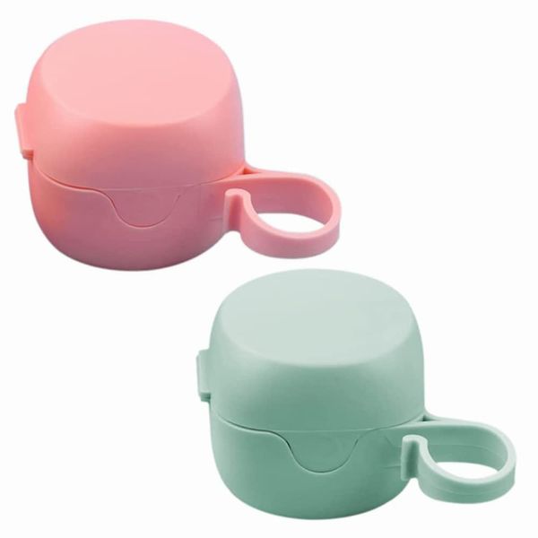 LSHEQYI 2Pcs Baby Dummy Cases Cute Baby Pacifier Holders Soother Holders Pacifier Cases Pacifier Holder Boxes for Infant Baby Toddler