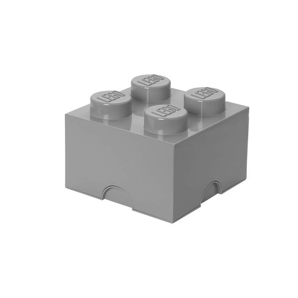 Lego Storage Brick 4 Stone, Grey, Medium