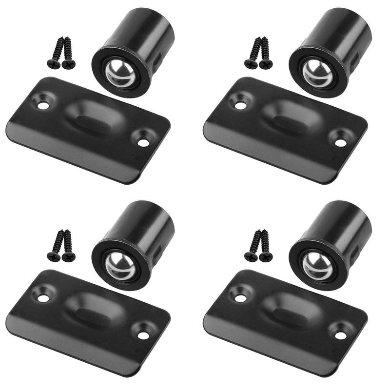 Design House Drive-In Ball Catch – 2-Pack, Matte Black, Zinc, For Closet Doors With Dummy Hardware, 2.25'' X 1.4''