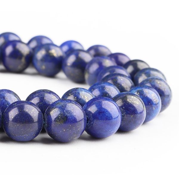 DIQIO Natural Lapis Lazuli Beads for Jewelry Making - Blue Stone Beads Gemstone Beads for Bracelets, 6mm Round Loose Beads(58-60pcs, 6mm, Lapis Lazuli)