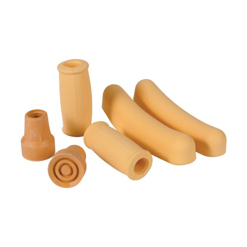 DMI Crutches Accessories Kit with Foam Underarm Crutch Pads, Closed-Style Hand Grip Covers and Durable Slip-Resistant Tips, Beige