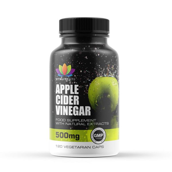 VITALITYVITS Apple Cider Vinegar 120 Capsules - Weight Management - Detox Supplement - Improve Digestion Made in UK GMP Quality