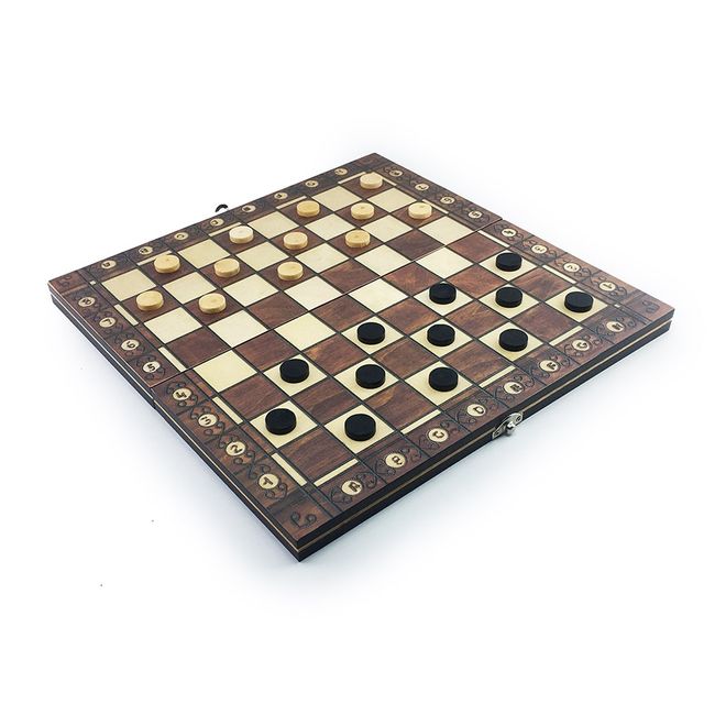 Professional Wooden Table Chess Board Game Medieval Backgammon