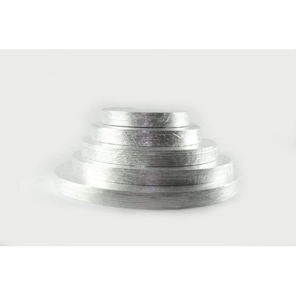 6" Round Silver Cake Board (3mm Thick) (Pack of 5)