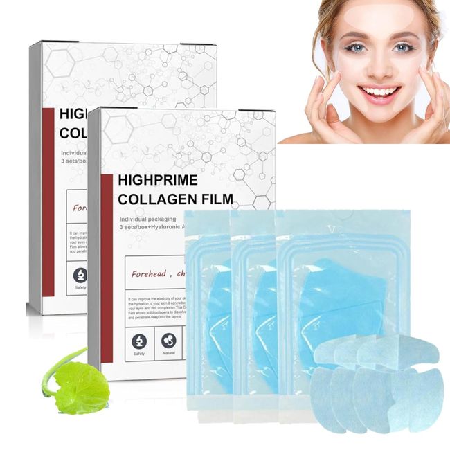 YCNASSS Melting Collagen Film | Highprime Collagen Film Mask, Soluble Collagen Supplement Film, Collagen Hydrating Face Mask Prevent Fine Lines and Protect Skin, Anti Aging Face Mask (2 Box)