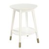 Pemberly Row Mid Century Round End Table in White