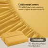 Ev Dekor Double Fitted Sheet Soft 100% Microfiber 30cm Deep Pocket Bed Sheets - Ochre (137 x 190) Cm
