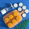 Kitchen Accessories 3D Round Flowers Stamps Mooncake Mold (Colour: White)