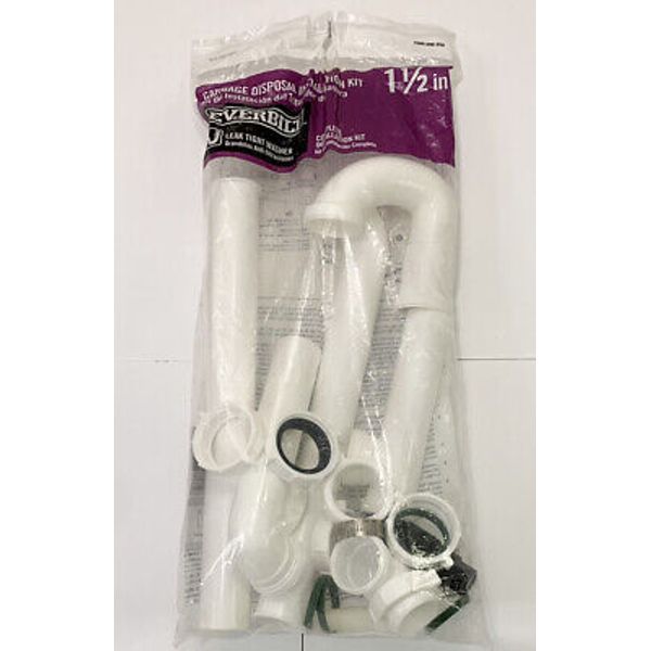 NEW Everbilt 1-1/2 In. White Plastic Garbage Disposal Install Kit WAL07