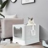 Large Cat Litter Box with Cover Enclosed Drawer Front Entry & Top Exit Cat Potty
