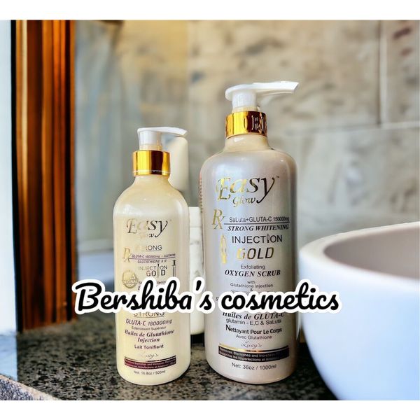 💯 Original Easy Glow Gold Body Lotion 400ml & Shower Bath