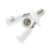 ELECTOP E26 E27 Adjustable Socket Splitter,3 in 1 Socket White Bulb Base Adapter Lamp Holder,360 Degree Rotating 180 Degree Bending