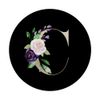 Letter C Initial Alphabet Monogram Floral Purple Flower PopSockets Swappable PopGrip