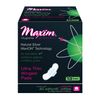 MaxION® Natural Cotton Ultra Thin Winged Sanitary Pads, Unscented, Trifold Wrapped, with Silver ION Tourmaline Odor Protection, Nighttime/Super Absorbency, 10 Count, 1 Pack