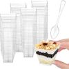 Mini Dessert Cups, 100 CT 2Oz Clear Plastic Parfait Appetizer Cups with Spoons M